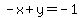 -x%2By=-1