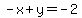 -x%2By=-2