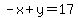 -x%2By=17