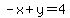 -x%2By=4