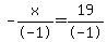 -x%2F-1=19%2F-1