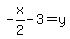 -x%2F2-3=y