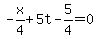 -x%2F4%2B5t-5%2F4=0