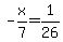 -x%2F7+=+1%2F26