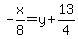 -x%2F8=y%2B13%2F4
