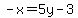 -x=5y-3