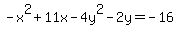 -x%5E2%2B11x-4y%5E2-2y=-16