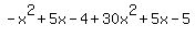 -x%5E2%2B5x-4%2B30x%5E2%2B5x-5
