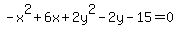 -x%5E2%2B6x%2B2y%5E2-2y-15=0