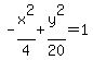 -x%5E2%2F4+%2B+y%5E2%2F20+=+1