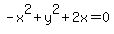 -x%5E2+%2B+y%5E2+%2B+2x+=+0