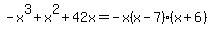 -x%5E3%2Bx%5E2%2B42x=-x%28x-7%29%28x%2B6%29