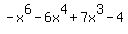 -x%5E6-+6x%5E4+%2B7x%5E3++-+4