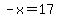 -x+=+17