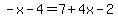 -x-4=7%2B4x-2