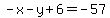 -x-y%2B6=-57
