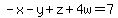 -x-y%2Bz%2B4w=7
