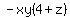-xy%284+%2B+z%29
