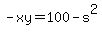 -xy=100-s%5E2