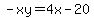 -xy=4x-20