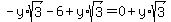 -y%2Asqrt%283%29-6%2By%2Asqrt%283%29+=+0%2By%2Asqrt%283%29