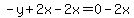 -y%2B2x-2x=0-2x