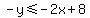 -y%3C=-2x%2B8