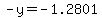 -y=-1.2801
