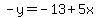 -y=-13%2B5x