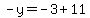 -y=-3%2B11