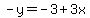 -y=-3%2B3x