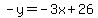 -y=-3x%2B26