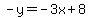 -y=-3x%2B8