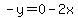-y=0-2x