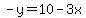 -y=10-3x