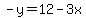 -y=12-3x