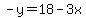 -y=18-3x