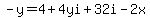 -y=4%2B4yi%2B32i-2x