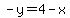 -y=4-x