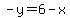 -y=6-x
