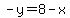 -y=8-x
