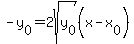 -y%5B0%5D+=+2sqrt%28y%5B0%5D%29%28x-x%5B0%5D%29