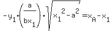-y%5B1%5D%28a%2Fbx%5B1%5D%29sqrt%28x%5B1%5D%5E2-a%5E2%29=x%5BA%5D-x%5B1%5D