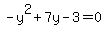 -y%5E2%2B7y-3=0