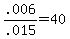 .006%2F.015+=+40