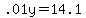 .01y=14.1