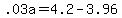 .03a+=+4.2+-+3.96