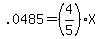 .0485=%284%2F5%29X