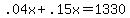 .04x%2B.15x+=+1330