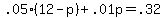 .05%2812-p%29%2B.01p=.32